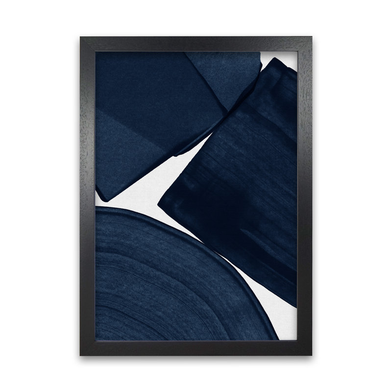 Orara Minimalist Blue II - Print, 29cm H x 21cm W x 1cm D, Black Framed