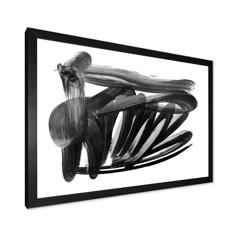 «Black Abstract Waves II», reproduction sur toile flottante, Cadre noir, H 8 po x l 12 po x P 1 po