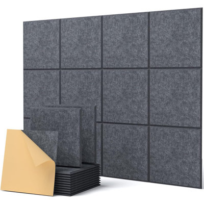 Pack de 12 panneaux muraux insonorisants Panneaux muraux insonorisants 12 "x 12" x 0,4 "Panneaux insonorisants à haute densité