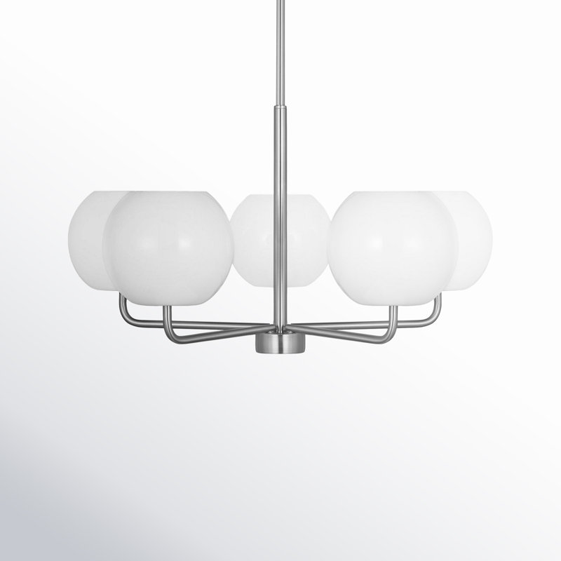 Lustre à 5 lumières Jorund, Acier brossé, Yes