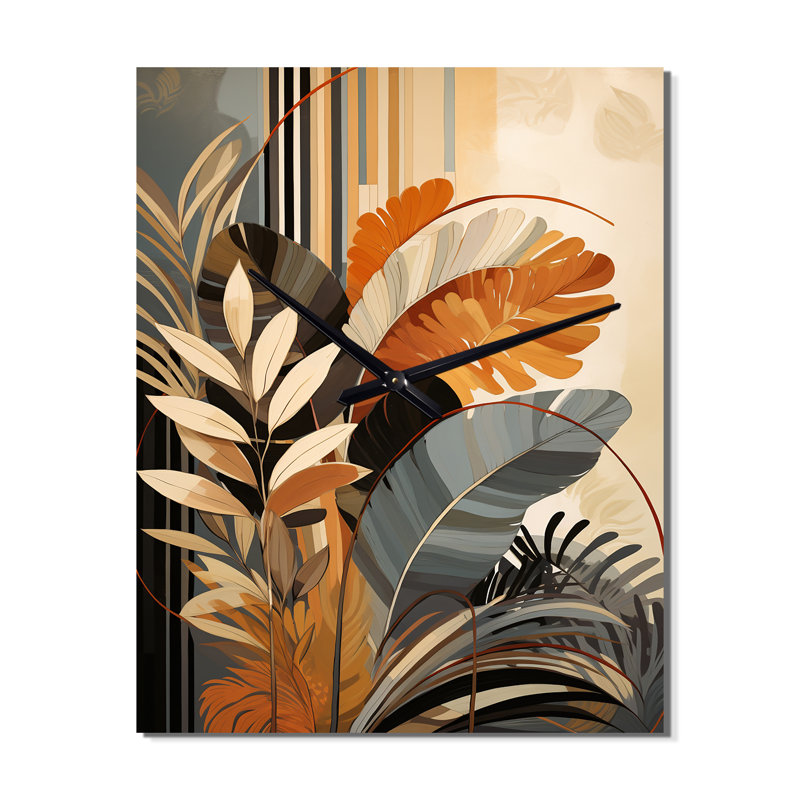 Horloge murale Funky Foliage, H 28 po x l 12 po x P 1 po