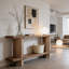 Table de chevet à 2 niveaux, table de canapé, console, table de couloir