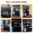 69" Fluted Wine Bar Cabinet with Fridge (Included), Modern Coffee Bar Cabinet with Storage Hutch, Tall Mini Fridge Cabinet with Drawers and Cabinets for Living Room, Dining Room, Black