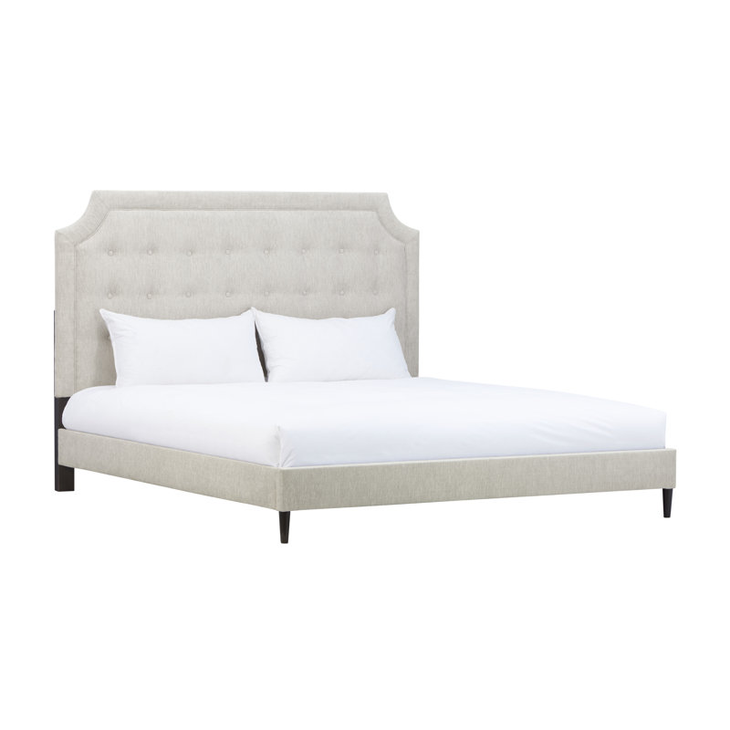 Upholstered Platform Bed, Queen, Beige