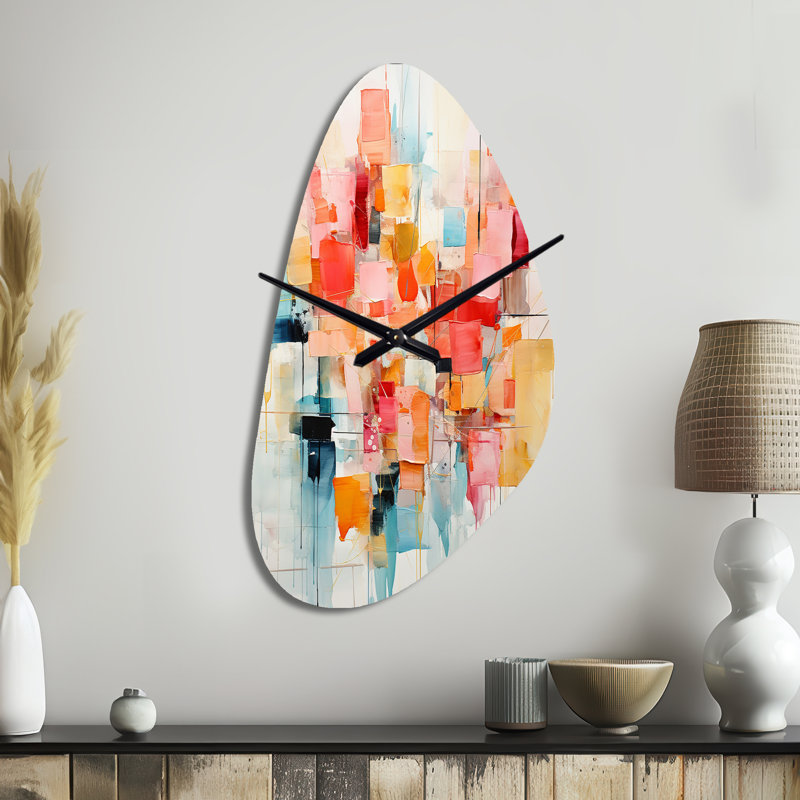 Horloge murale Iose Collage Rhythms I - Abstract Collages, Grand