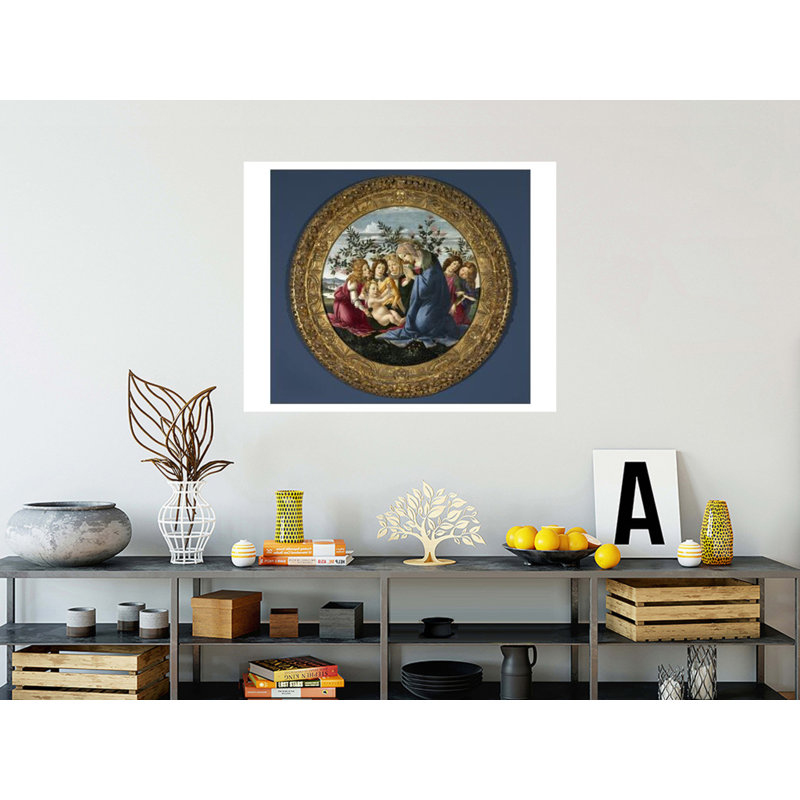 Madone adorant l'enfant avec cinq anges par Sandro Botticelli - Impression giclée, H 32 po x l 40 po