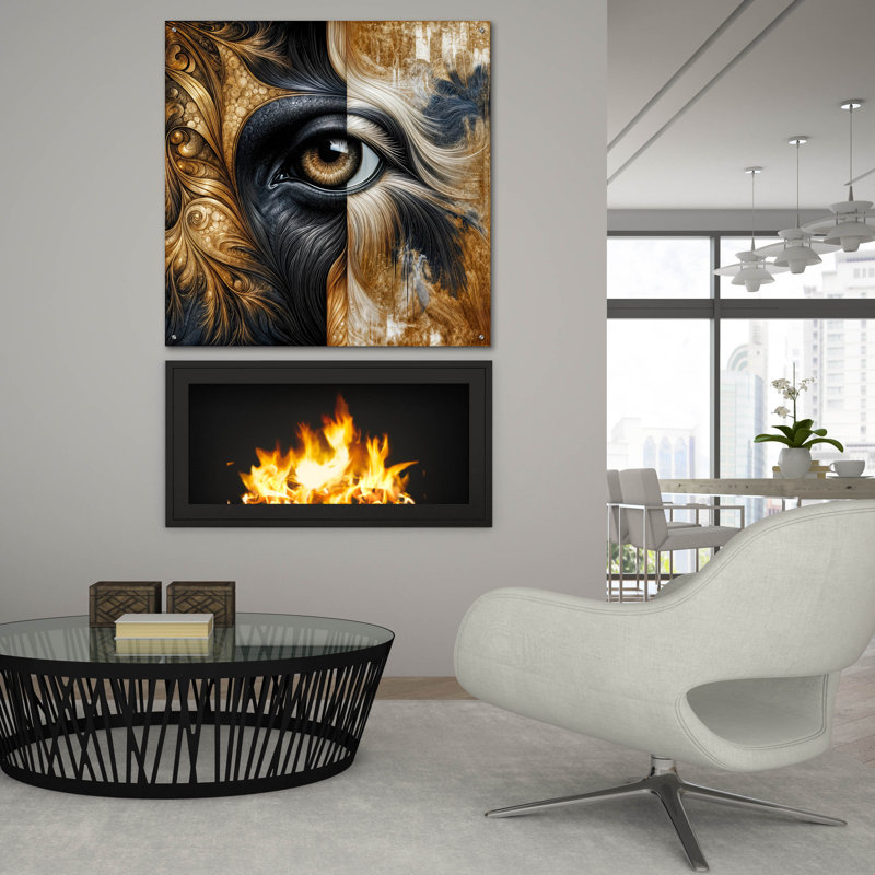 Art mural en verre épique «Eyebext» par Rey Klimt, 36 po x 36 po, H 36 po x l 36 po
