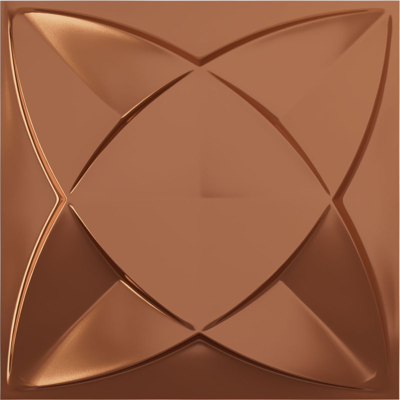 Panneau mural 3D 19,63 po WPSW (paquet de 12), Cuivre brillant