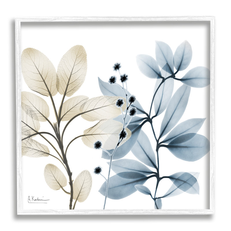 "Bleu et beige plantes sur toile" par Albert Koetsier, impression, H 24 po x l 24 po x P 1,5 po