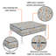 Outdoor Square Cushion Cover, Individual Box Cushion Sofa Cover With Piping Gray-627366945