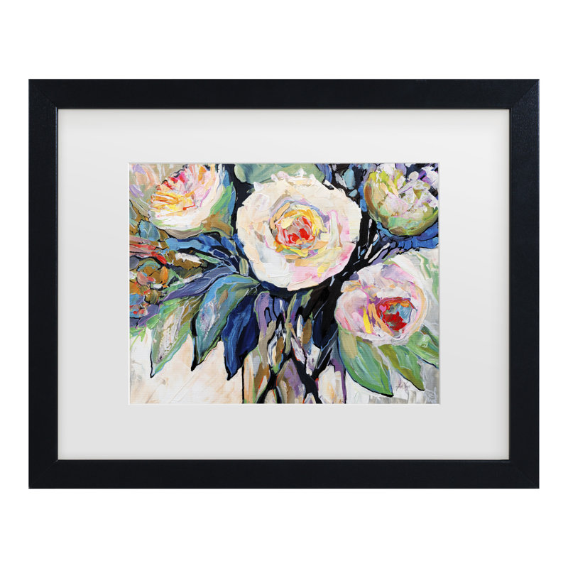 «Jeanette Vertentes Whitney Bouquet Matted Art encadré