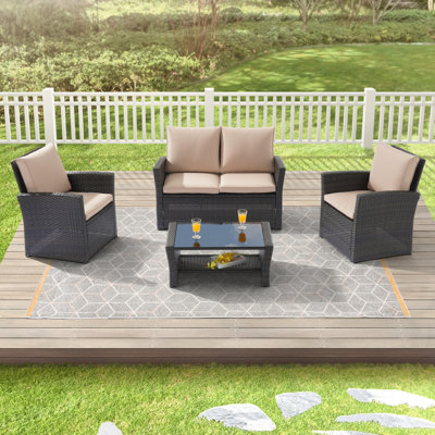 Kanila 4 - Person Patio Conversation Set with Cushions