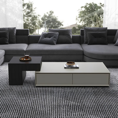 Simple Living Room Coffee Table Set with 4 Drawers