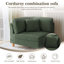 Fauteuil rembourré en velours côtelé vert avec dossier coussiné Seemab-1882476935
