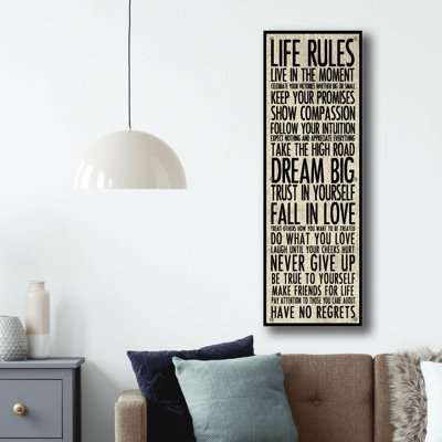 'Life Rules' by Erin Clark Acrylic Glass Wall Art