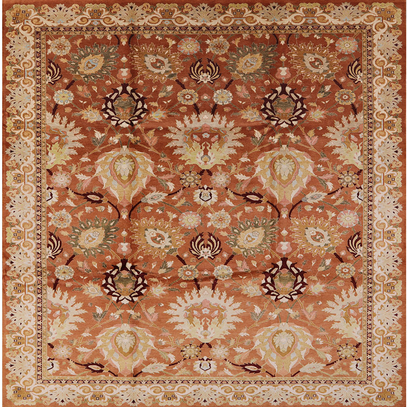 Tapis beige / rouille Saturient, Carré 4 pi
