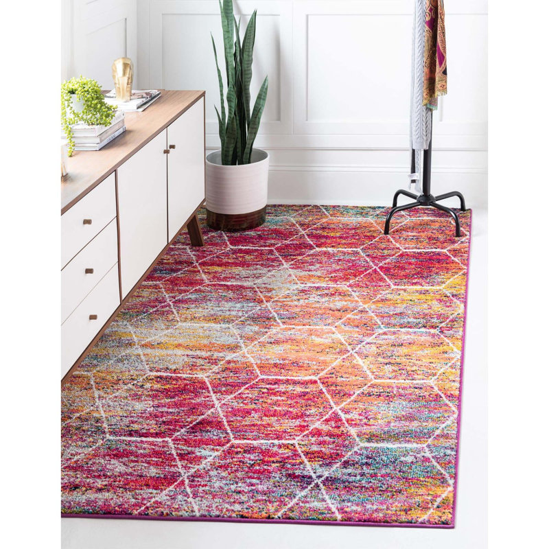 Geometric Indoor Rug, Rectangle 4'1" x 6'1"
