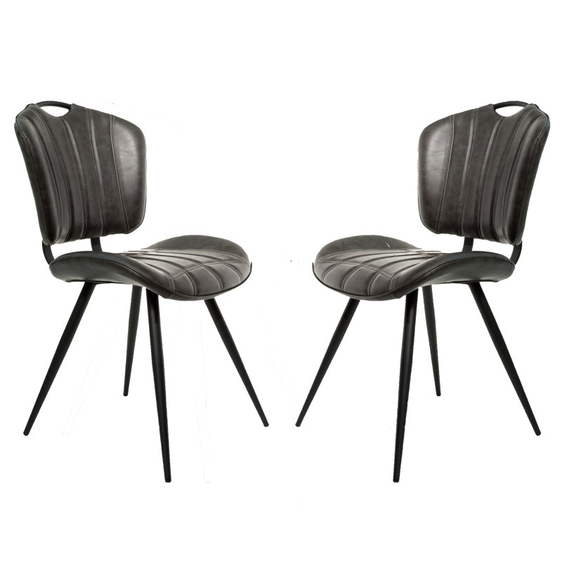 Lennon 46cm H Polyester Blend Upholstered Side Chair, Grey