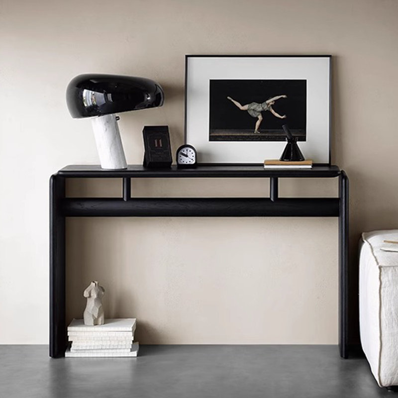 Console de style japonais moderne, Noir, H 29,5 po x l 47,2 po x P 11,8 po