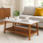 Bayamo Wooden Modern Coffee Table with Marble Effect Top and Open Storage Shelf