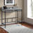 Stacey Gray Finish Computer Desk With Hutch & Black Metal Leg, 47.23" H X 47.04" W X 23.57" D-1427713808