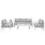 Ensemble de conversation de patio en aluminium 6 pièces avec coussins-437290764