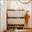 Armoire de rangement pour chaussures 31,5 pouces de style nordique avec 2 tiroirs rabattables, rangement autoportant avec pieds en bois massif pour le vestibule