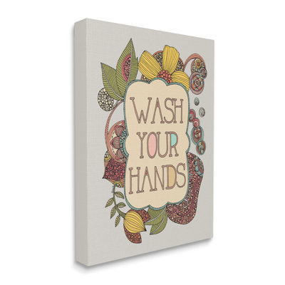 «Wash Your Hands Bathroom Sign» par Valentina Harper - cadre flottant, impression
