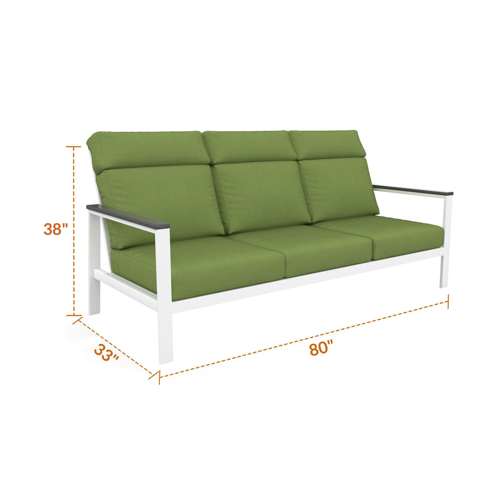 Townsend 80" Sunbrella® Patio Sofa, Solid Color, Spectrum Cilantro