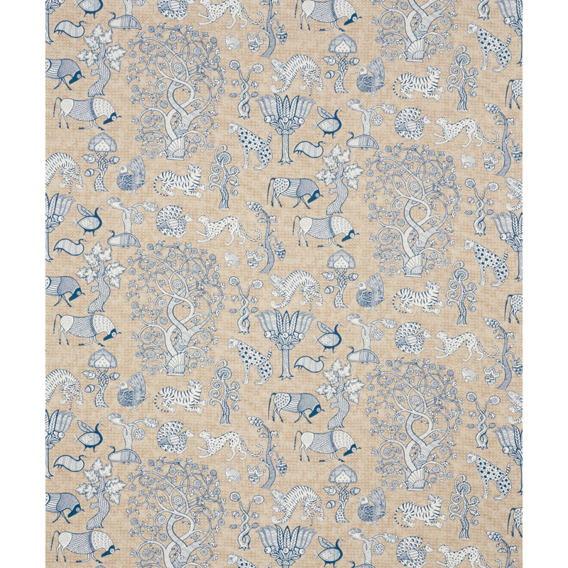 Animalia Fabric, Blue/Natural