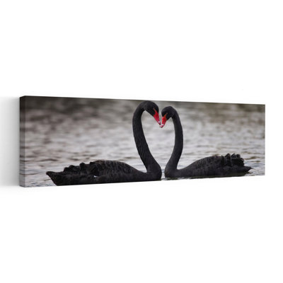 Art mural romantique, cygnes noirs romantiques