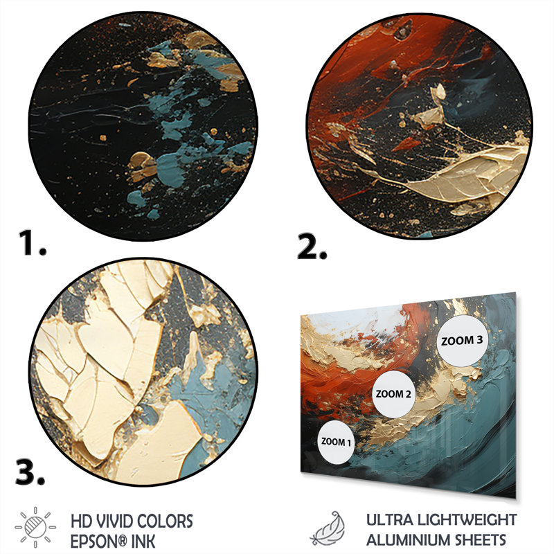 Orange et marbre orange, lave I - art mural abstrait en métal MT137149, H 24 po x l 32 po x P 1 po