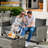 Allcot 5 - Person Wicker Outdoor Conversation Set, Patio Sofa Set with Fire Pit and Cushions-2031460950