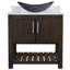 Meuble-lavabo 36 po avec comptoir en marbre de Carrare et lavabo, quincaillerie-106633437