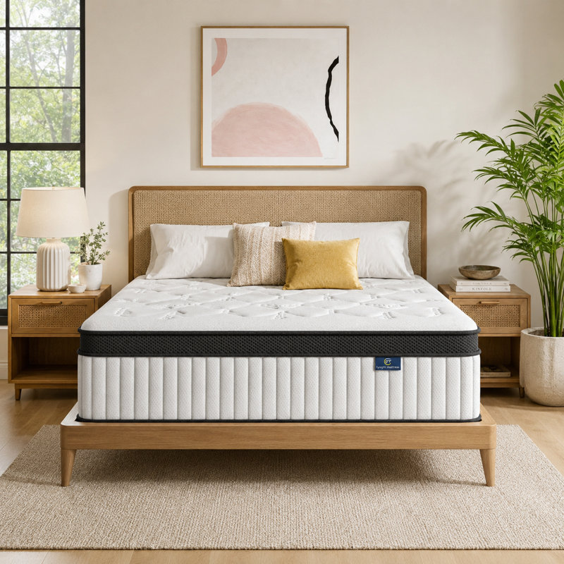 Matelas pleine grandeur 12 po, matelas en mousse à mémoire de forme hybride dans une boîte avec mousse de gel rafraîchissante et ressorts ensachés individuellement, support ferme moyen
