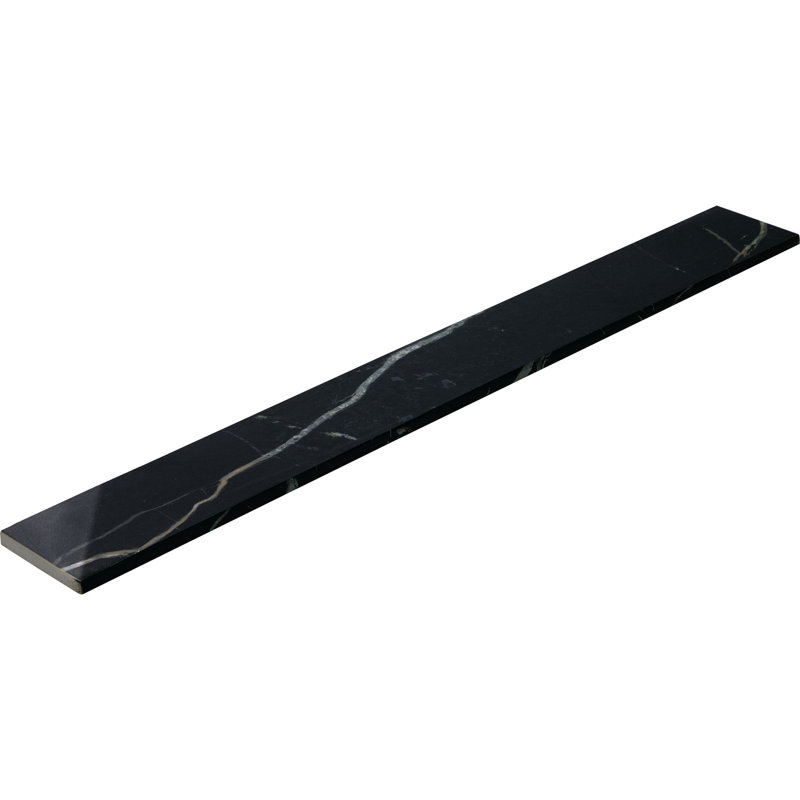 Garniture bullnose en porcelaine polie 3 "x 24" Daltile Perpetuo (vendue à la pièce), Infini noir