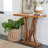 Dunand Brown Teak Wood Small Live Edge Tree Trunk Console Table 35" x 14" x 32"