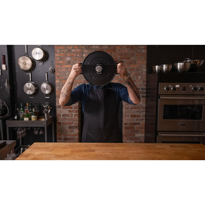 Matte Black 6-Quart Enameled Cast Iron Dutch Oven with Lid