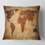 Carré, ancienne carte du monde - Coussin décoratif à imprimé rétro-60158748