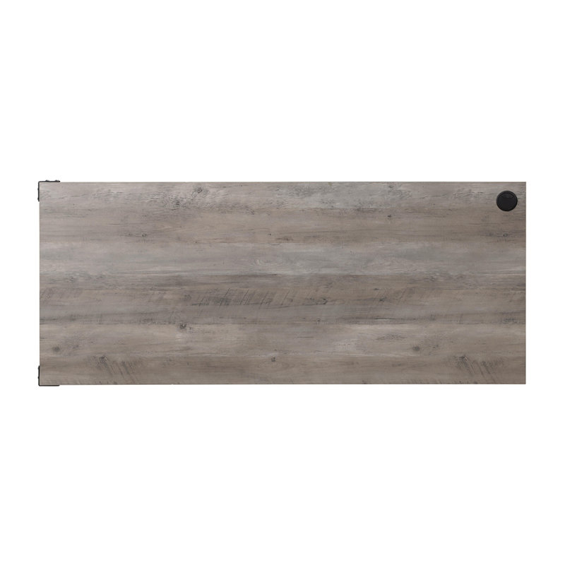 Quatia L-Shaped Executive Desk,Writing Desk, Gray Oak