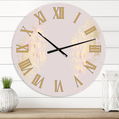 Rustic FLorals on Violet Background - Modern wall clock