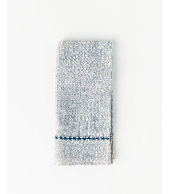 Ensemble de 4 serviettes en coton, Bleu