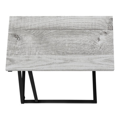 Table d'appoint, en forme de C, bout, côté, collation, salon, métal stratifié, contemporain, moderne