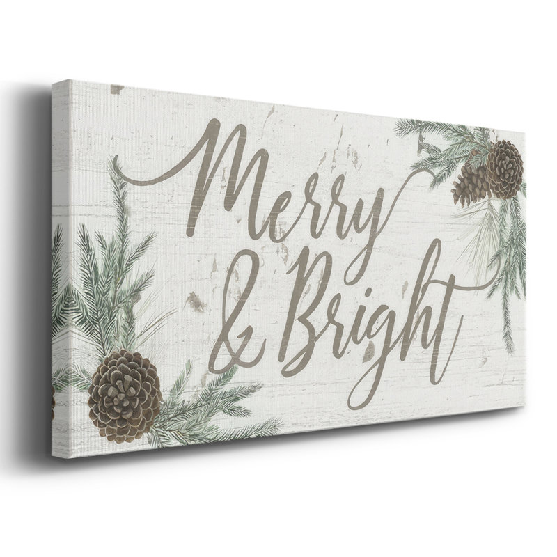 Wreath Sentiments I - Toile tendue avec châssis encadré - Prêt à être accroché, H 25 po x l 49 po, Doré