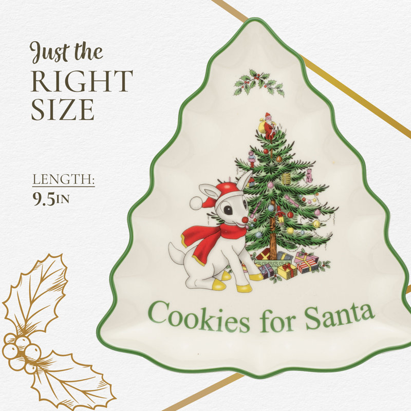 Spode Christmas Tree Rudolph Tree Server 9.5"