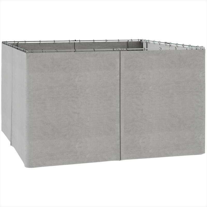 Rideaux de pavillon de jardin pour cadres de 10 pi x 13 pi, polyester gris, entrée avec fermeture à glissière avec embrasses