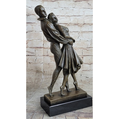 Pair of Professional Dancer Duo Ballroom Dancers Competition Bronze Sculpture