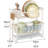 2-Tier Dish Drying Rack with Drainboard, Large Capacity Dish Racks for Kitchen Counter Shelf (White)