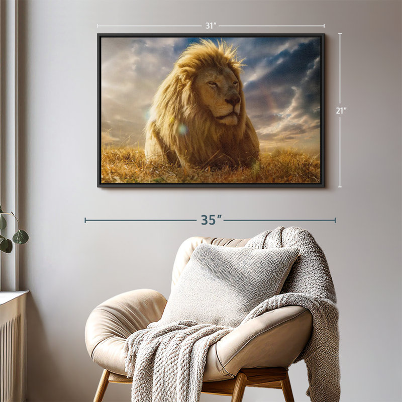 Impression sur toile Safari Lion Glory, H 31 po x l 21 po
