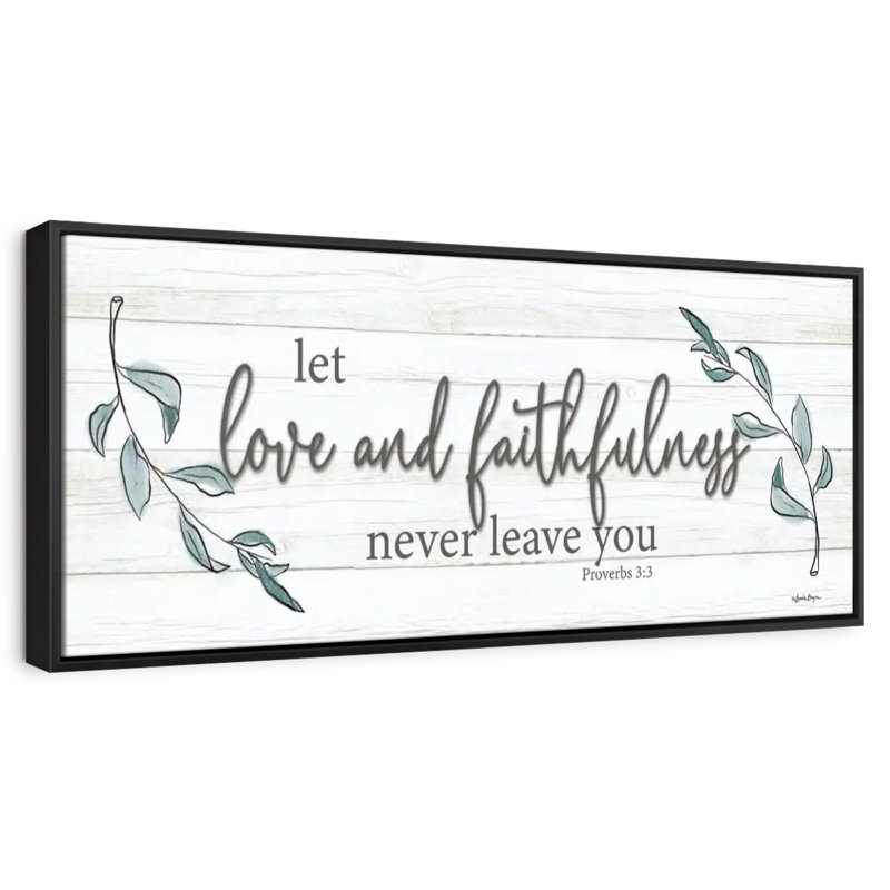 Love and Faithfulness, Cadre flottant noir, 49 po x 17 po